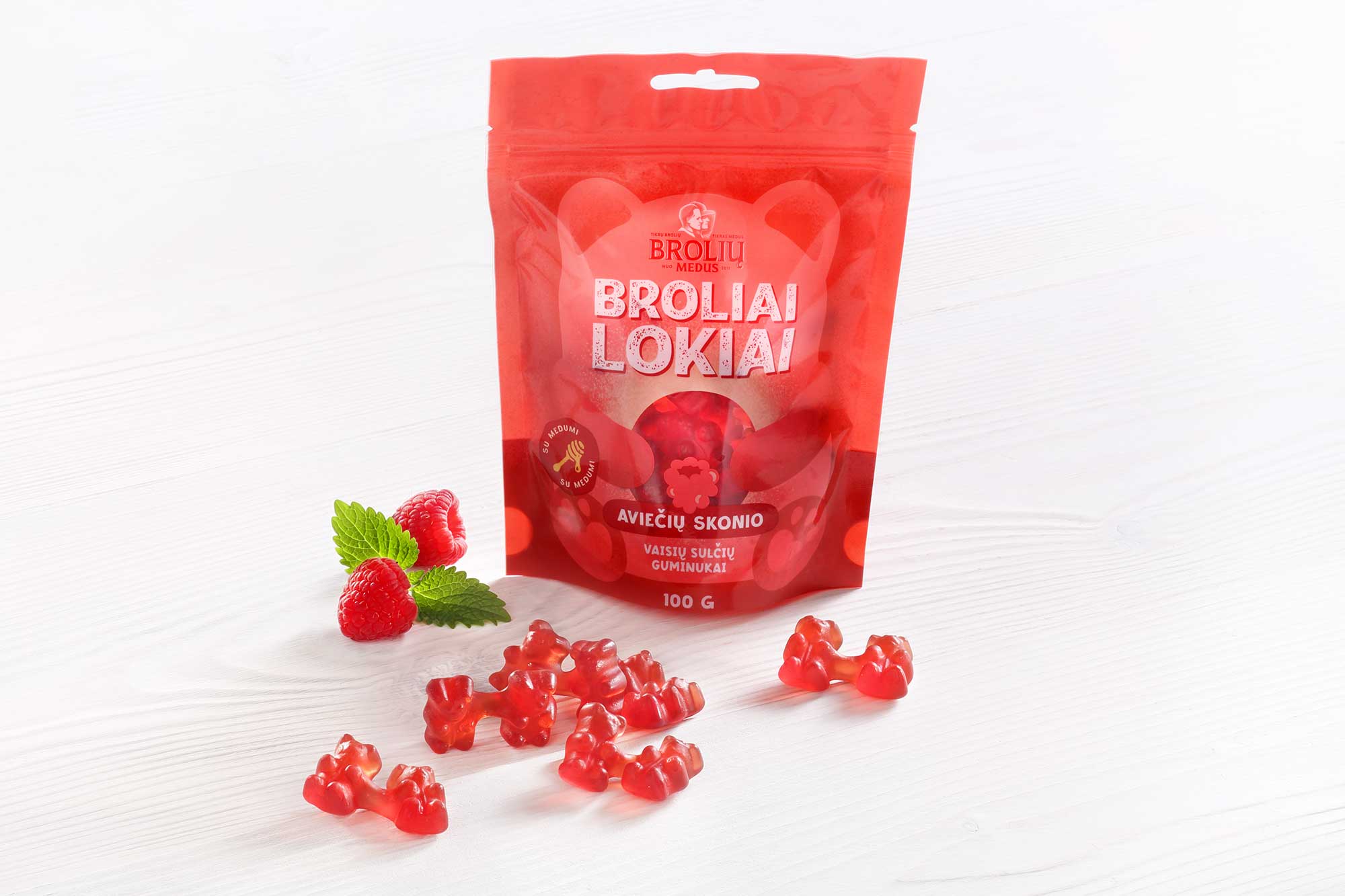 Raspberry flavoured gummies